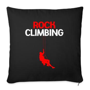 Escalade escalade escalade mur d’escalade montagne roche sport - Housse de coussin décorative 45 x 45 cm - noir - Devant