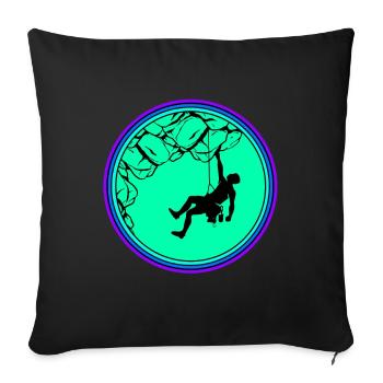 Climbing Climber Climbing Wall Mountain Rock Sport - Sofa pillowcase 17,3'' x 17,3'' (45 x 45 cm) - black - Front
