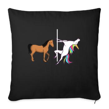 Horse unicorn - Sofa pillowcase 17,3'' x 17,3'' (45 x 45 cm) - black - Front