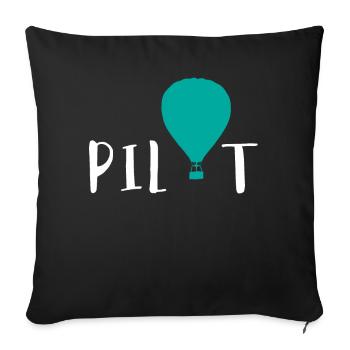 Hot air balloon - Sofa pillowcase 17,3'' x 17,3'' (45 x 45 cm) - black - Front