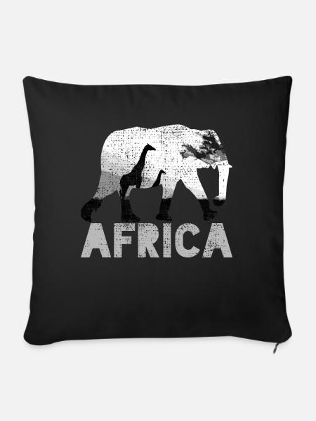 Afrika - Sofakissenbezug 45 x 45 cm - Schwarz