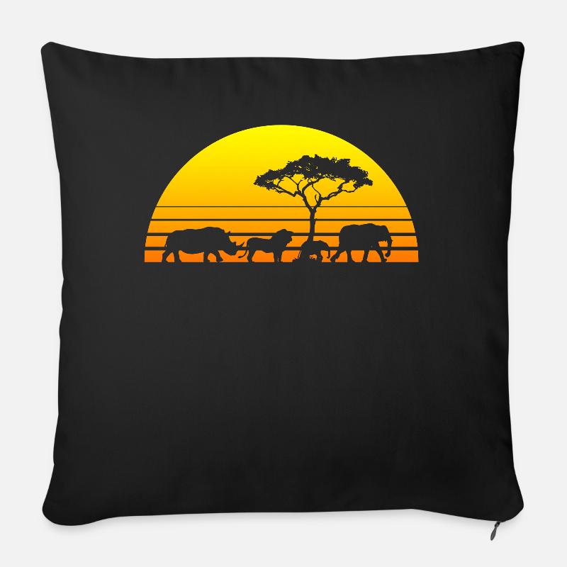 Afrika - Sofakissenbezug 45 x 45 cm - Schwarz