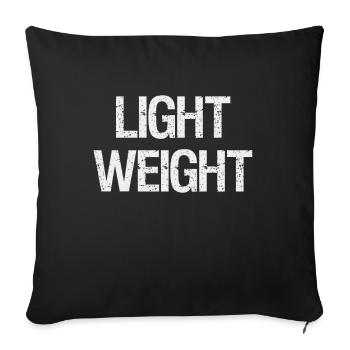 Light Weight - Bodybuilding Training Gym Fitness - Sofa pillowcase 17,3'' x 17,3'' (45 x 45 cm) - black - Front