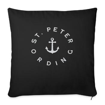 Moin Moin St. Peter-Ording St. Peter-Urdem - Sofa pillowcase 17,3'' x 17,3'' (45 x 45 cm) - black - Front