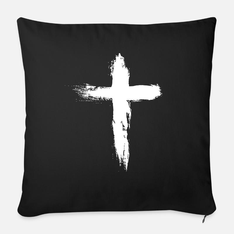catholique - Housse de coussin décorative 45 x 45 cm - noir