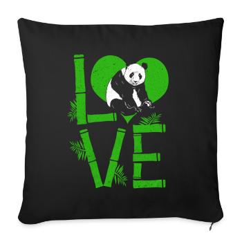 Panda - Sofakissenbezug 45 x 45 cm - Schwarz - Vorne