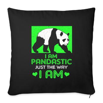 Panda - Sofakissenbezug 45 x 45 cm - Schwarz - Vorne