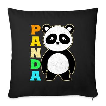 Panda - Sofakissenbezug 45 x 45 cm - Schwarz - Vorne