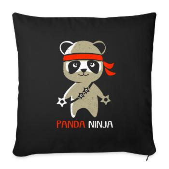 Panda - Sofakissenbezug 45 x 45 cm - Schwarz - Vorne
