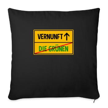 Anti Grünen Gegen Grüne Ortsschild Wahlen - Sofakissenbezug 45 x 45 cm - Schwarz - Vorne