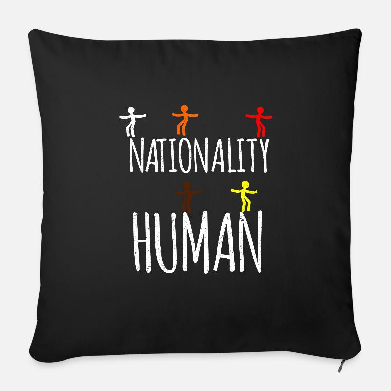 Gegen Rassismus - Housse de coussin décorative 45 x 45 cm - noir
