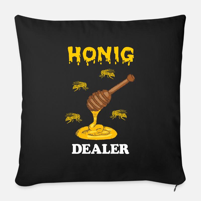 abeille - Housse de coussin décorative 45 x 45 cm - noir