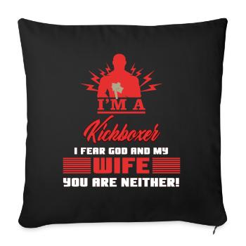 KICKBOXING Wife - Sofakissenbezug 45 x 45 cm - Schwarz - Vorne