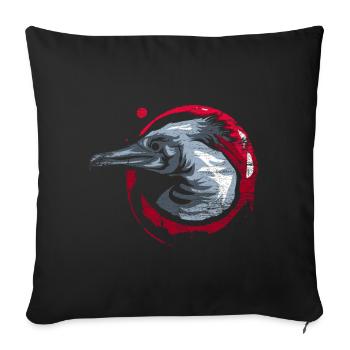 Kormoran Geschenk - Sofa pillowcase 17,3'' x 17,3'' (45 x 45 cm) - black - Front