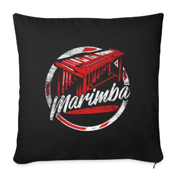 Marimba gift - Sofa pillowcase 17,3'' x 17,3'' (45 x 45 cm) - black - Front