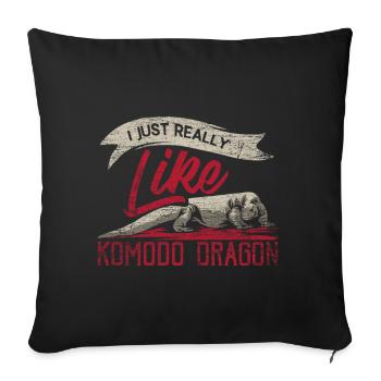 Komodo Dragon Gift - Sofa pillowcase 17,3'' x 17,3'' (45 x 45 cm) - black - Front
