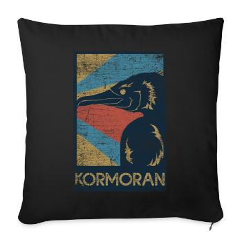 Kormoran Geschenk - Sofa pillowcase 17,3'' x 17,3'' (45 x 45 cm) - black - Front