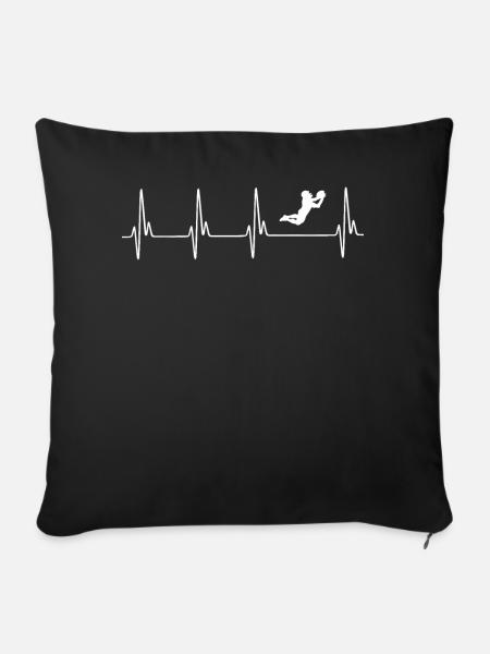 Football EKG - Sofakissenbezug 45 x 45 cm - Schwarz