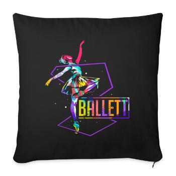Ballet polygon - Sofa pillowcase 17,3'' x 17,3'' (45 x 45 cm) - black - Front