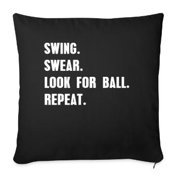 Golf golfer - Sofa pillowcase 17,3'' x 17,3'' (45 x 45 cm) - black - Front