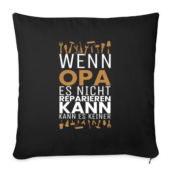 Grandpa Grandpa Repairing Craftsman Tool - Sofa pillowcase 17,3'' x 17,3'' (45 x 45 cm) - black - Front