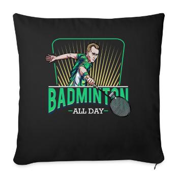 Badminton - Sofa pillowcase 17,3'' x 17,3'' (45 x 45 cm) - black - Front