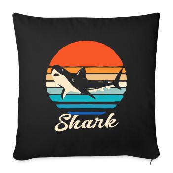 Shark Fish Shark Shark Fin Sharks Ocean - Sofa pillowcase 17,3'' x 17,3'' (45 x 45 cm) - black - Front