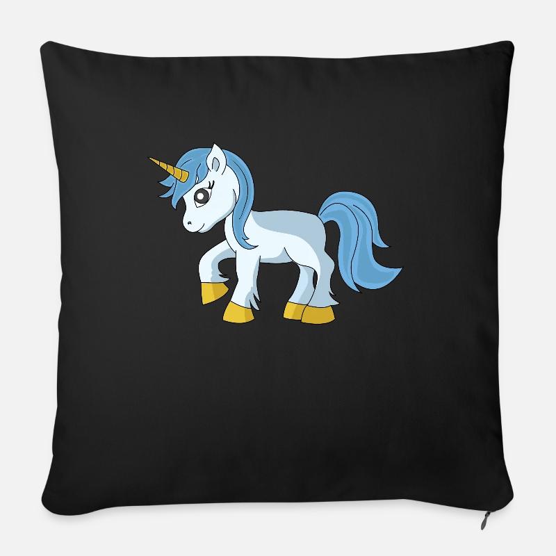 Einhorn - Sofakissenbezug 45 x 45 cm - Schwarz