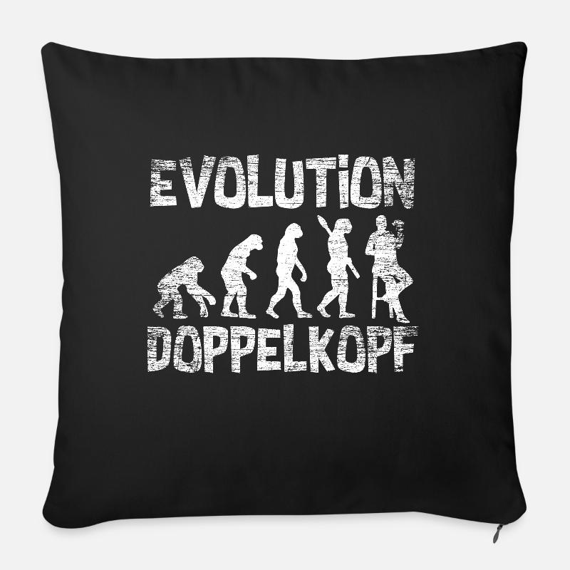 Doppelkopf Geschenk - Sofakissenbezug 45 x 45 cm - Schwarz