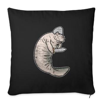 Seekuh Geschenk - Sofakissenbezug 45 x 45 cm - Schwarz - Vorne