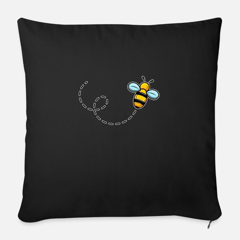 Bienchen Bienelein Bienenillustration Insekt Biene - Sofakissenbezug 45 x 45 cm - Schwarz