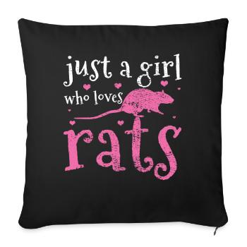 Rat rats - Sofa pillowcase 17,3'' x 17,3'' (45 x 45 cm) - black - Front