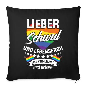 Gay funny saying gift - Sofa pillowcase 17,3'' x 17,3'' (45 x 45 cm) - black - Front