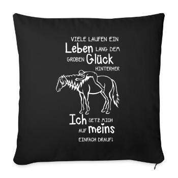 Horses saying live happiness - Sofa pillowcase 17,3'' x 17,3'' (45 x 45 cm) - black - Front