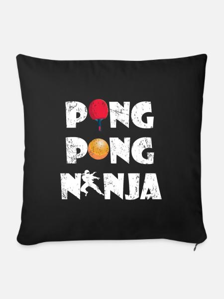 Ping Pong - Sofakissenbezug 45 x 45 cm - Schwarz