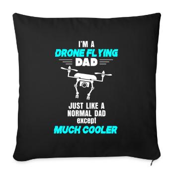 Papa Drone Flying Cool Father Gift - Sofa pillowcase 17,3'' x 17,3'' (45 x 45 cm) - black - Front