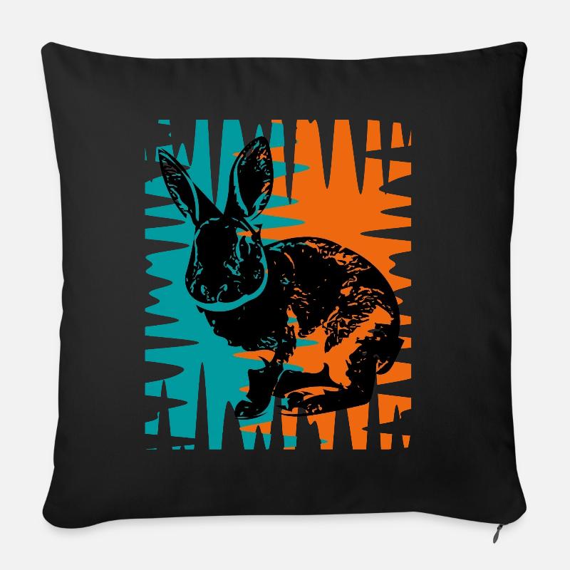 Rabbit - Sofa pillowcase 17,3'' x 17,3'' (45 x 45 cm) - black
