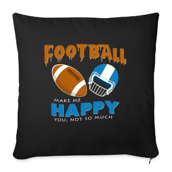 American football - Sofa pillowcase 17,3'' x 17,3'' (45 x 45 cm) - black - Front