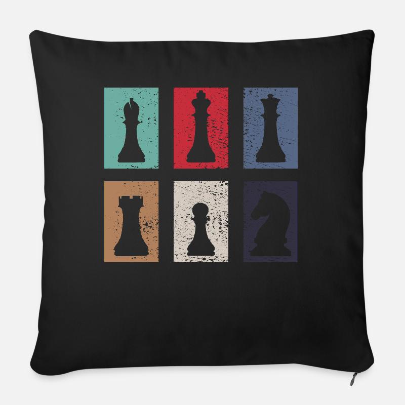 Schach - Sofakissenbezug 45 x 45 cm - Schwarz
