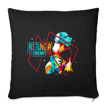 Bernesse Rinderhund - Sofakissenbezug 45 x 45 cm - Schwarz - Vorne