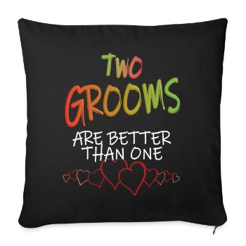 Mariage gay - Housse de coussin décorative 45 x 45 cm - noir - Devant