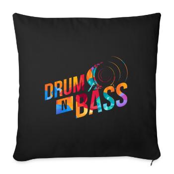 Drum n Bass - Housse de coussin décorative 45 x 45 cm - noir - Devant