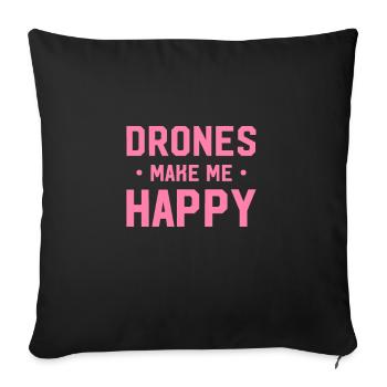 Drone - Sofa pillowcase 17,3'' x 17,3'' (45 x 45 cm) - black - Front