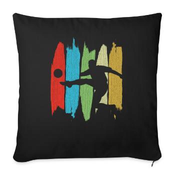 football - Housse de coussin décorative 45 x 45 cm - noir - Devant