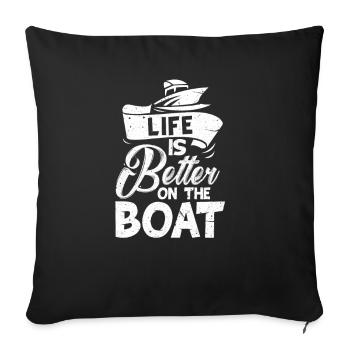 Boot Segelboot Kapitän Schiff Steuermann Geschenk - Sofakissenbezug 45 x 45 cm - Schwarz - Vorne