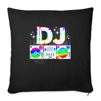 DJ Djing Disc Jockey Disc Jockey Cadeau De Fête - Housse de coussin décorative 45 x 45 cm - noir - Devant