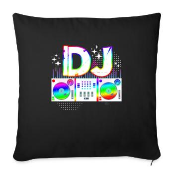 DJ - Sofa pillowcase 17,3'' x 17,3'' (45 x 45 cm) - black - Front