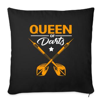 Dart Team Dartboard Dart Arrow Bullseye Darts Club - Sofa pillowcase 17,3'' x 17,3'' (45 x 45 cm) - black - Front