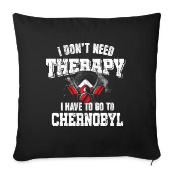 Thérapie de voyage de Tchernobyl - Housse de coussin décorative 45 x 45 cm - noir - Devant