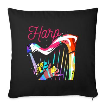 harp - Sofa pillowcase 17,3'' x 17,3'' (45 x 45 cm) - black - Front
